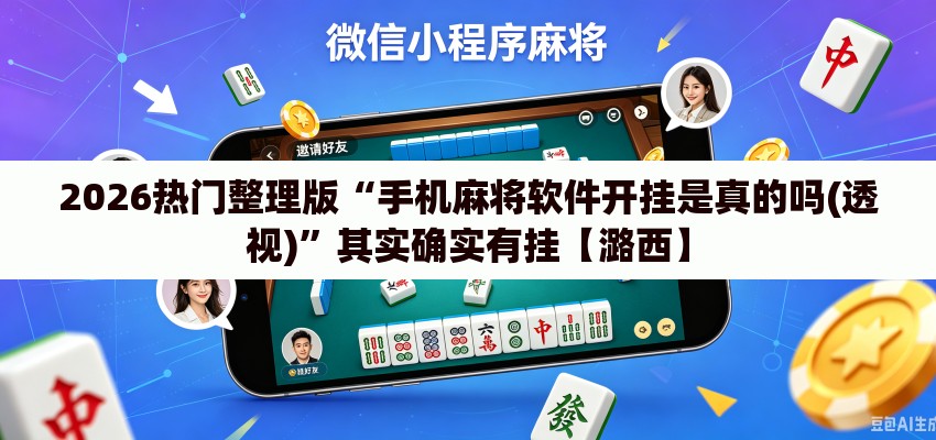 2026热门整理版“手机麻将软件开挂是真的吗(透视)”其实确实有挂【潞西】